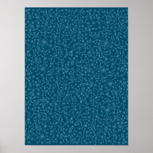 Poster Diseño abstracto en fondo azul. Vegetación alieníg