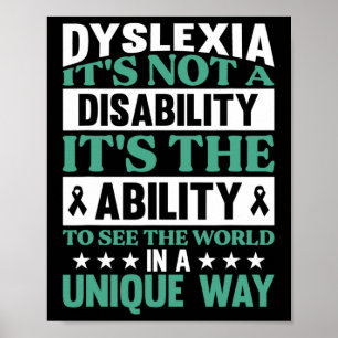 Poster Dislexia Não é uma deficiência Dislexia Sensibiliz