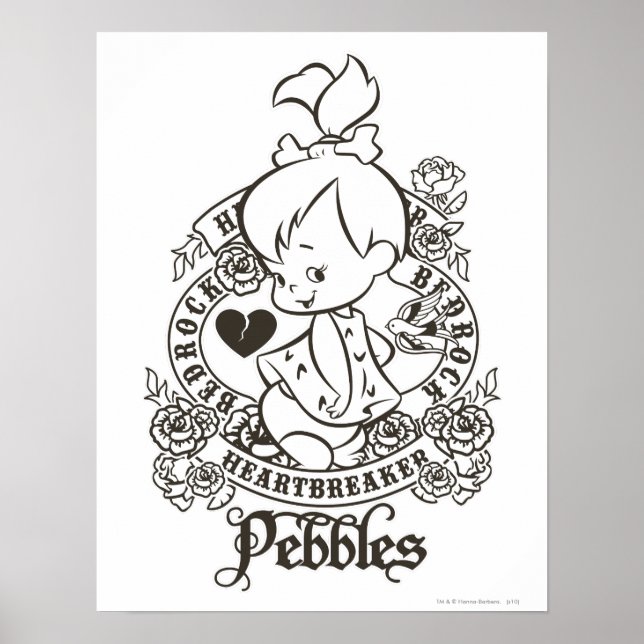 Poster Disparador de coração PEBBLES™ B&W (Frente)
