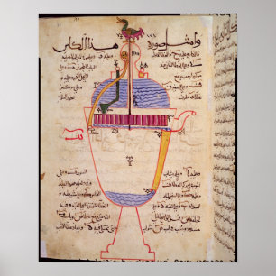 Poster Dispositivo mecânico para derramar a água