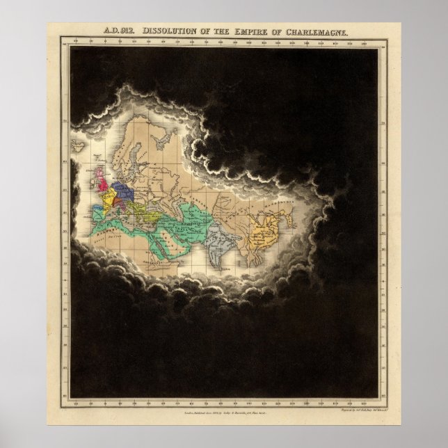 Póster Dissolução do Império de Charlemagne 912 AD (Frente)