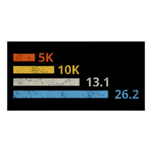 Póster Distâncias em Execução I - 5.000 13.1 26.2 Maraton