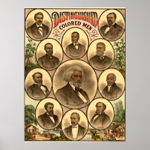 Poster distinguido de 1883 homens coloridos