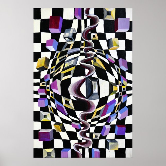 Poster Distorção espacial com Ilusões de Perspectiva (Frente)