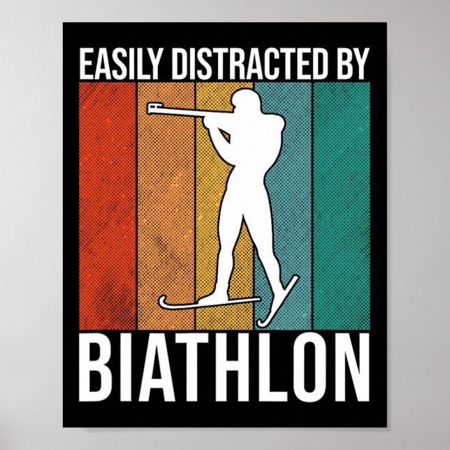 Poster Distraído Facilmente Por Biathlon - Skiting Shoota (Frente)