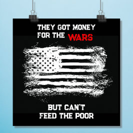 Poster Distressed USA Flag Anti-War