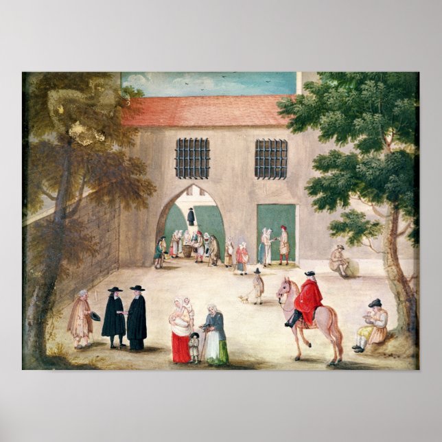 Poster Distribuindo Alms aos Pobres (Frente)