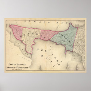 Póster Distrito de Bayonne Greenville