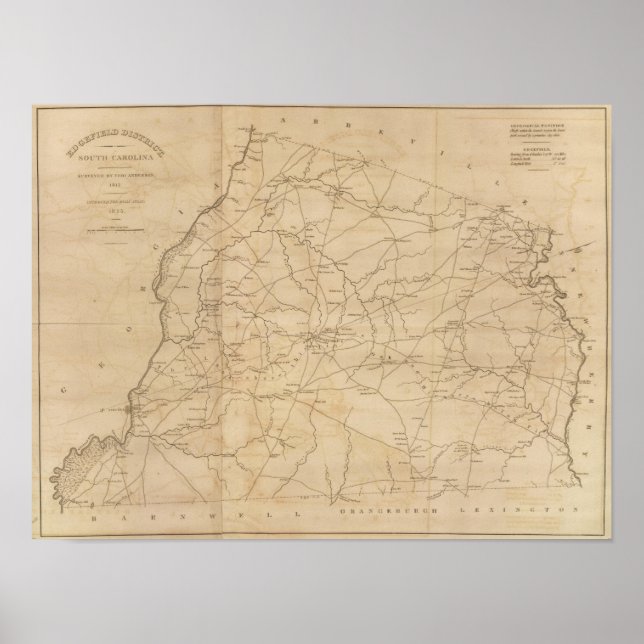 Póster Distrito de Edgefield, Carolina do Sul (Frente)