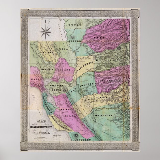 Póster Distrito de Mineração da Califórnia (Frente)