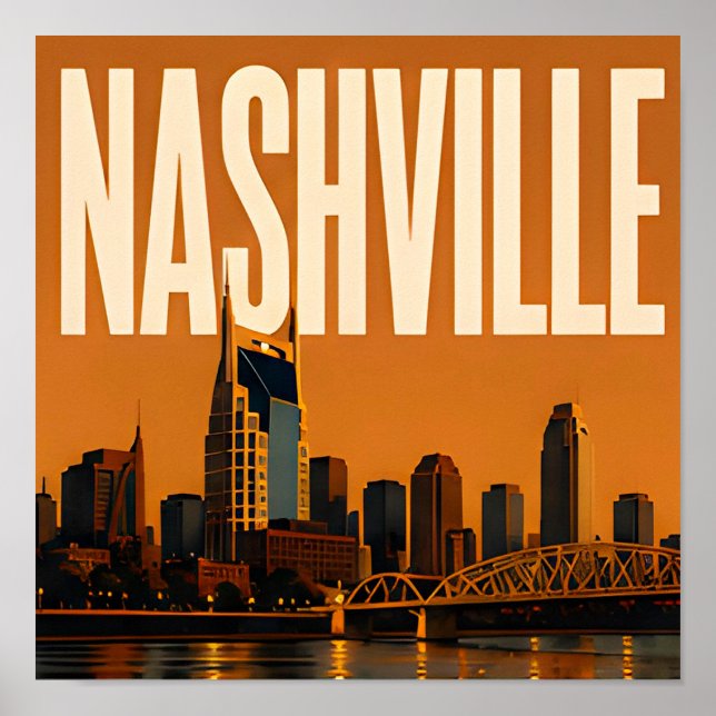 Poster Distrito Musical de Nashville Broadway (Frente)