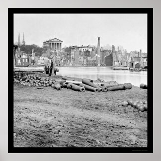 Póster Distrito queimado e Capitólio em Richmond, VA 1865