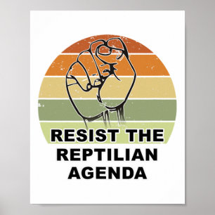 Poster Distúrbios Resistirem À Agenda Reptiliana Retrosol