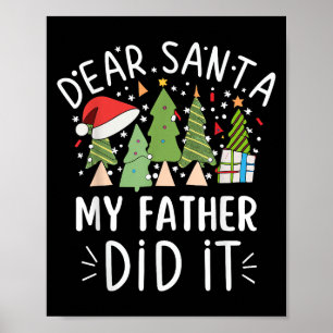 Poster Ditas de Citação de Natal Engraçadas Querido Papai