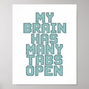Poster Dito de Ansiedade e Pensamento Excessivo Humorísti