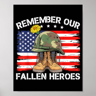 Poster Dito de Dia do Veterano Citação Lembrar Heróis Caí