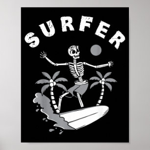 Poster Dito de Prancha de Surfista Surf Surfing