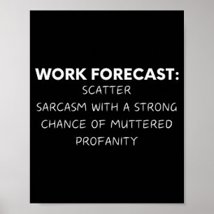 Poster Dito Divertido Previsão de Trabalho Sarcasmo Piada