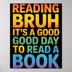 Poster Dito engraçado bom dia ler livro arco-íris