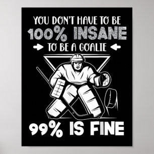 Poster Dito engraçado de goleiro de hóquei no gelo
