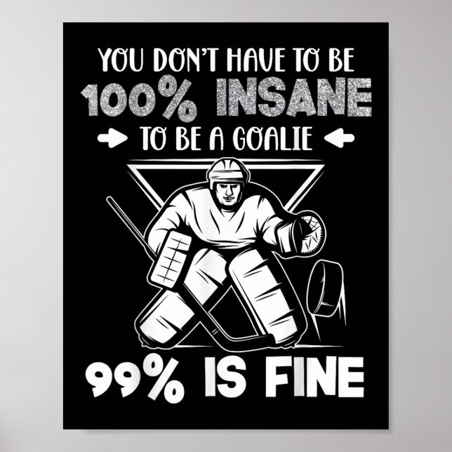 Poster Dito engraçado de goleiro de hóquei no gelo (Frente)