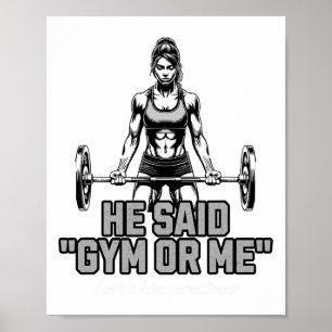 Poster Dito engraçado de musculação para mulheres