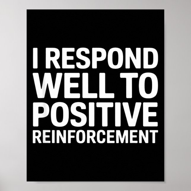 Poster Dito engraçado eu respondo a reforço positivo F (Frente)