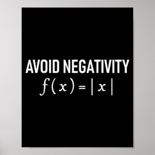 Poster Dito engraçado Evite a negatividade Equação matemá
