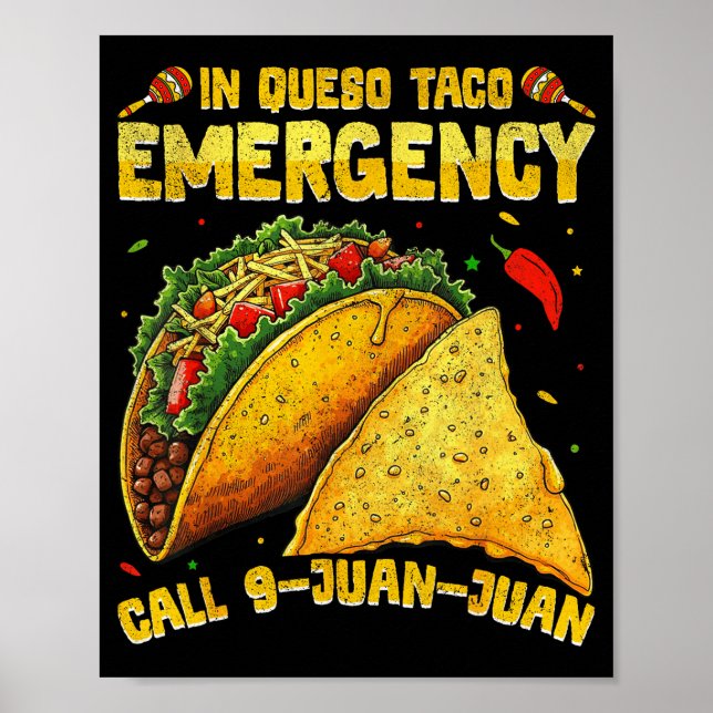 Poster Dito engraçado meme cinco de maio mexicano taco fe (Frente)