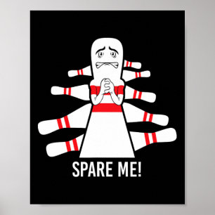 Poster Dito Engraçado Poupe-me Jogador de Boliche