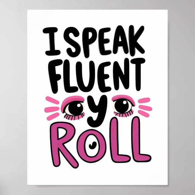Poster Dito Engraçado Rosa Sarcástico (Frente)