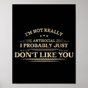 Poster Dito engraçado sarcástico Citação de humor de intr