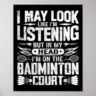Poster Dito Retro de Badminton - Eu Posso Parecer Estar O