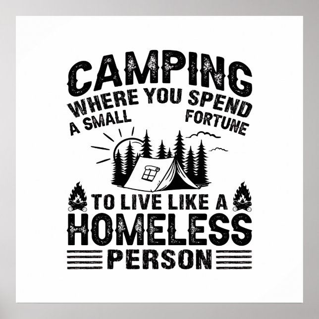 Poster Ditos engraçados de camping (Frente)