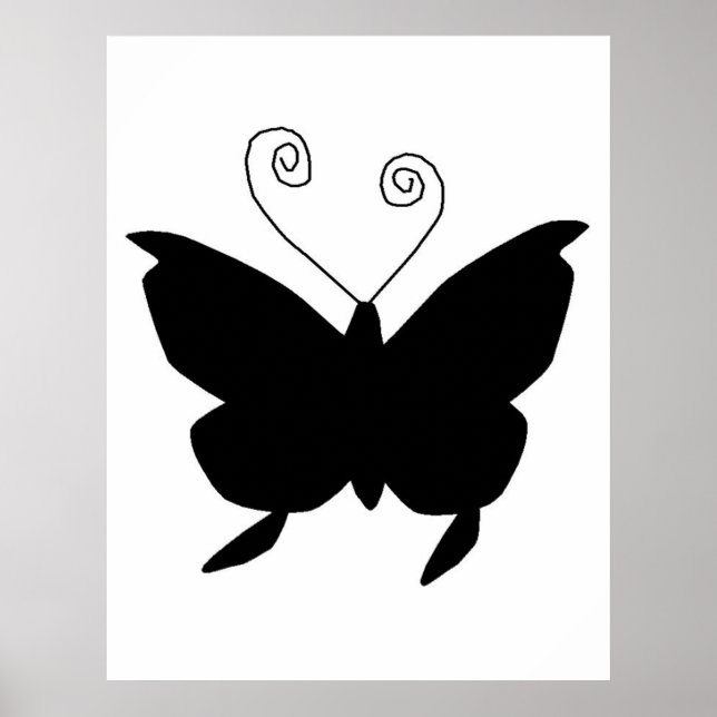 Poster Diva Borboleta A Preto (Frente)