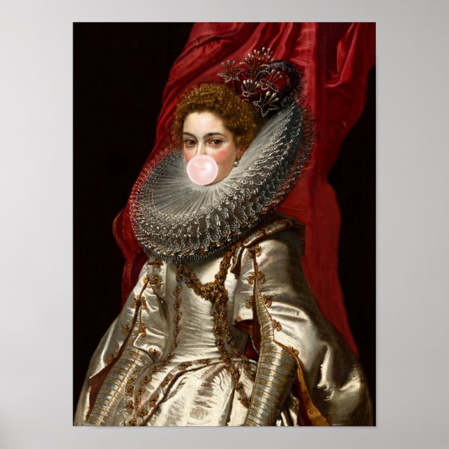 Poster Divã de chiclete com Gola Rendada (Frente)