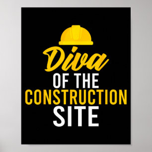 Poster Diva do canteiro de obras trabalhador de construçã