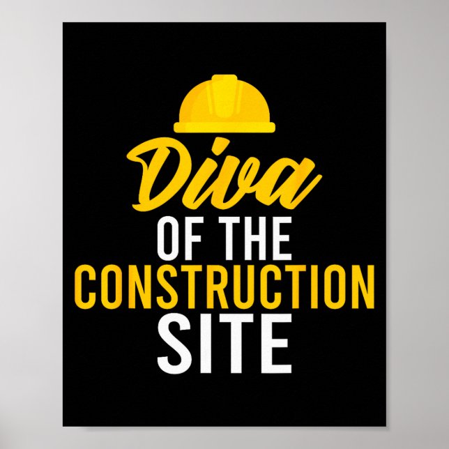 Poster Diva do canteiro de obras trabalhador de construçã (Frente)