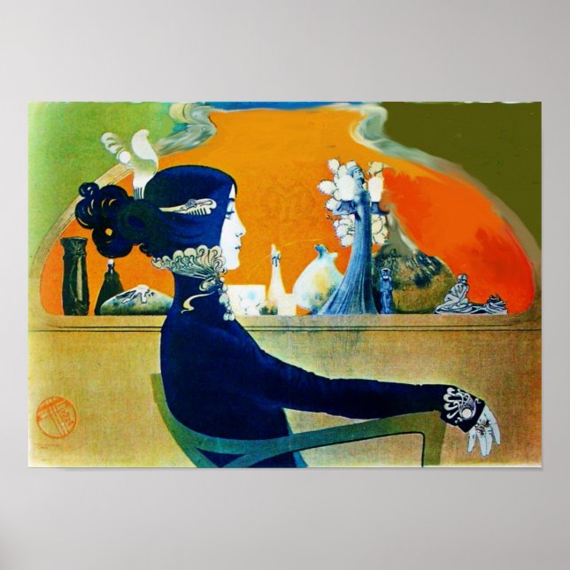 Póster DIVA EM AZUL / Beleza,Cabelo,Moda (Frente)