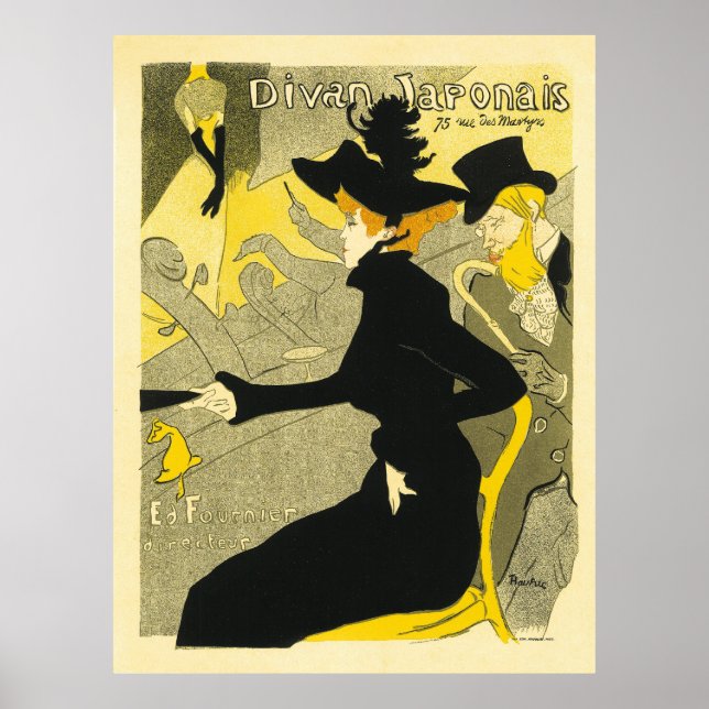 Póster Divan Japonês por Henri de Toulouse-Lautrec (Frente)
