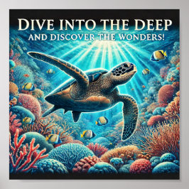 Poster Dive Turtle