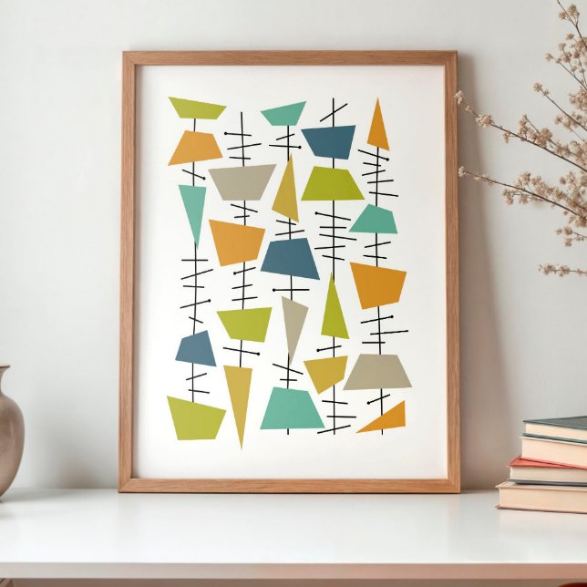 Poster Diversa Geométrica Suspensa Colorida Meados do Séc (Criador carregado)