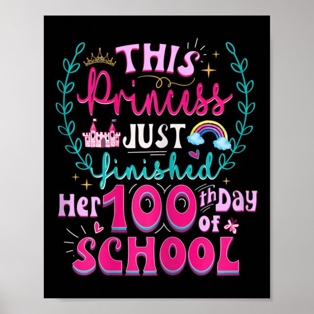 Poster Diversão 100º Dia da Princesa da Escola Crianças B (Frente)