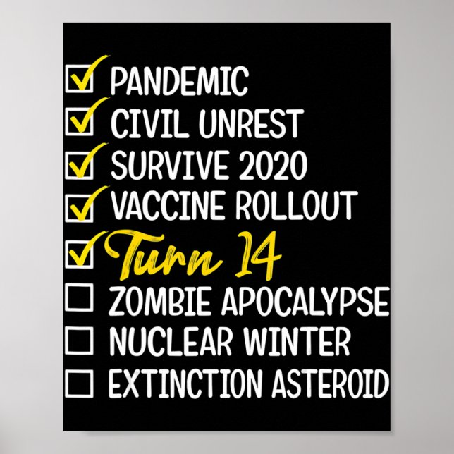 Poster Diversão 14 Birthday Dif 14 Anos Quarentena 202 (Frente)