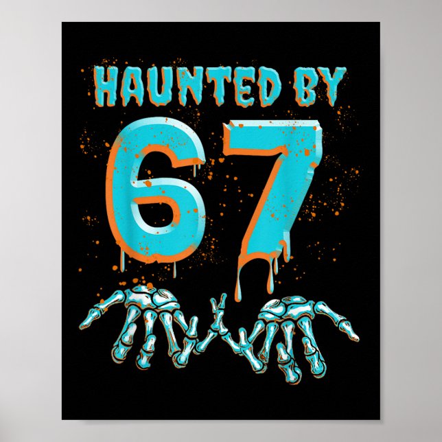 Poster Diversão 67 Meme Halloween Mão de Esqueleto Assomb (Frente)