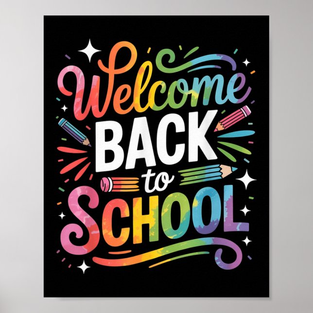 Poster Diversão Bem-vindo de Volta à Escola Arco-íris Pro (Frente)