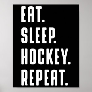Poster Diversão Coma Hockey Com Sono Repete Gráfico Diver