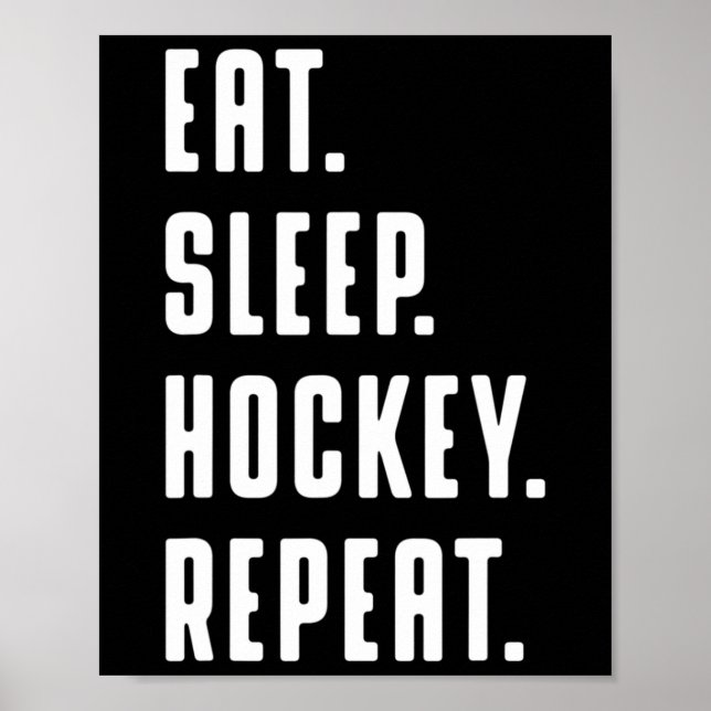 Poster Diversão Coma Hockey Com Sono Repete Gráfico Diver (Frente)