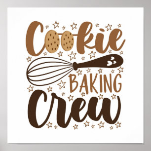 Poster Diversão Cookie Baking Crew Design