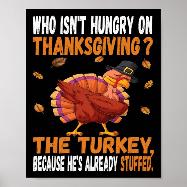 Poster Diversão de Ação de Graças Piada de Comida Dabbing (Frente)